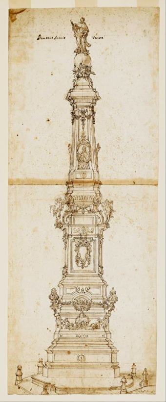 Domenico Antonio Vaccaro Design for The Obelisk of St. Dominic, Piazza San Domenico Maggiore, Naples Art Print