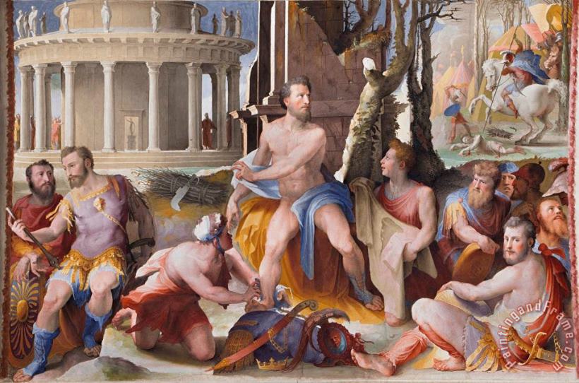 Domenico Beccafumi Public Virtues of Greek And Roman Heroes The Sacrifice of King Codron of Athens Art Painting