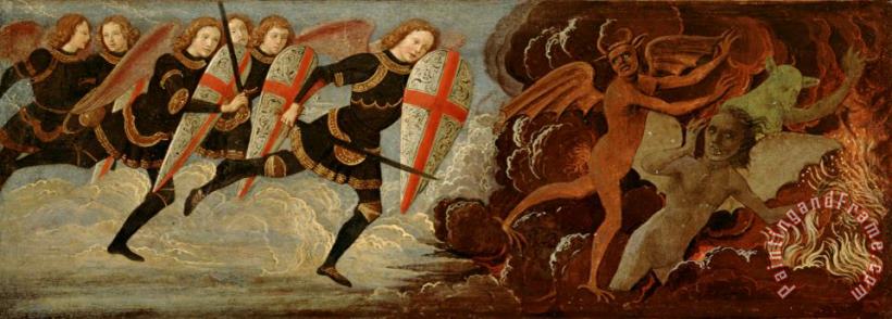 St. Michael and the Angels at War with the Devil painting - Domenico Ghirlandaio St. Michael and the Angels at War with the Devil Art Print