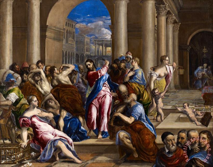 Christ Driving The Money Changers From The Temple painting - Domenikos Theotokopoulos, El Greco Christ Driving The Money Changers From The Temple Art Print