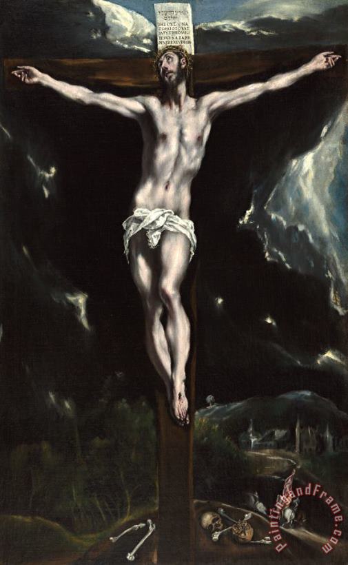 Christ on The Cross painting - Domenikos Theotokopoulos, El Greco Christ on The Cross Art Print