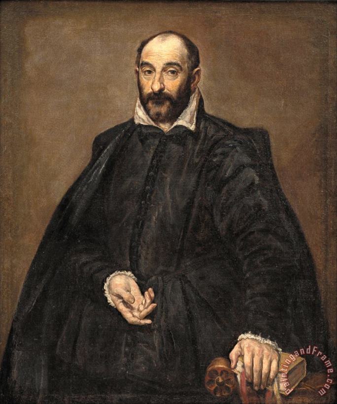 Portrait of a Man painting - Domenikos Theotokopoulos, El Greco Portrait of a Man Art Print