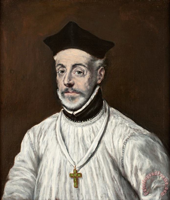 Domenikos Theotokopoulos, El Greco Portrait of Diego De Covarrubias Y Leiva Art Painting
