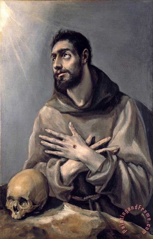 Saint Francis in Ecstasy painting - Domenikos Theotokopoulos, El Greco Saint Francis in Ecstasy Art Print