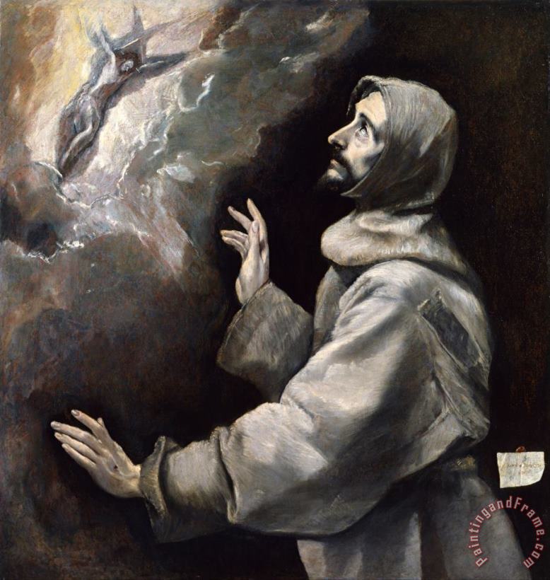 Saint Francis Receiving The Stigmata painting - Domenikos Theotokopoulos, El Greco Saint Francis Receiving The Stigmata Art Print