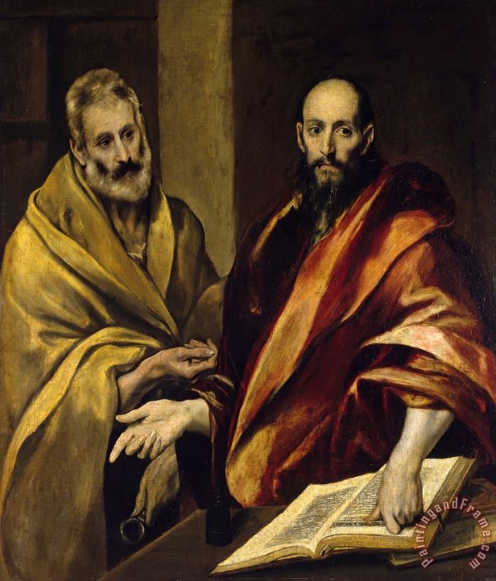 St's Peter and Paul painting - Domenikos Theotokopoulos, El Greco St's Peter and Paul Art Print