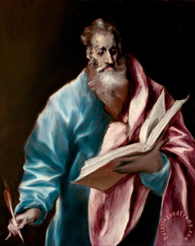 St. Matthew painting - Domenikos Theotokopoulos, El Greco St. Matthew Art Print
