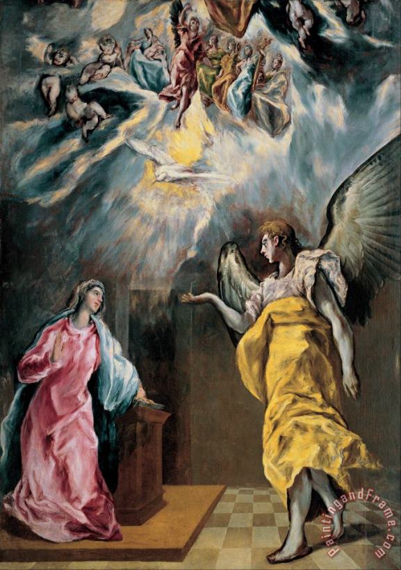 The Annunciation painting - Domenikos Theotokopoulos, El Greco The Annunciation Art Print