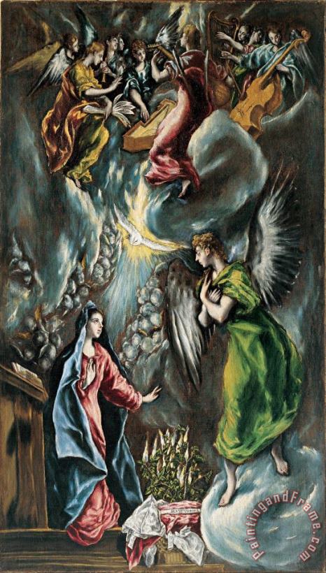 The Annunciation 2 painting - Domenikos Theotokopoulos, El Greco The Annunciation 2 Art Print
