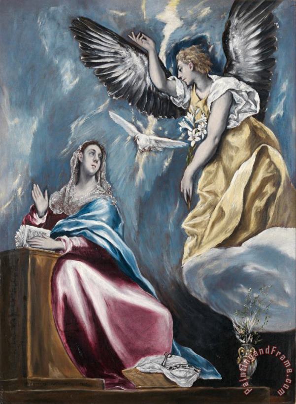 The Annunciation 3 painting - Domenikos Theotokopoulos, El Greco The Annunciation 3 Art Print