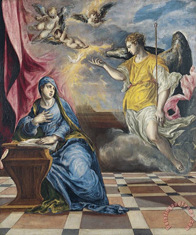 Domenikos Theotokopoulos, El Greco The Annunciation 4 Art Print