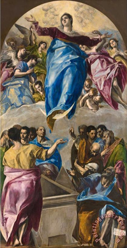 The Assumption of The Virgin painting - Domenikos Theotokopoulos, El Greco The Assumption of The Virgin Art Print