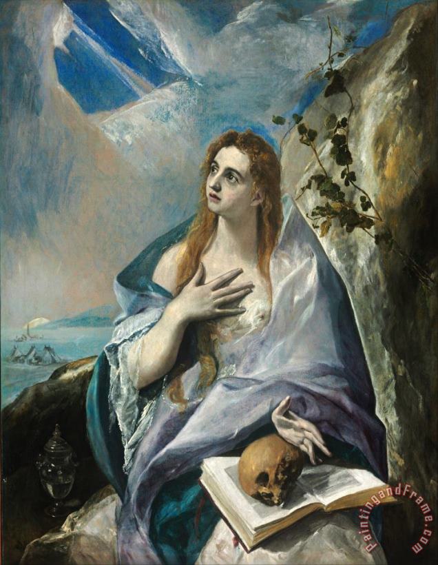 The Penitent Magdalene painting - Domenikos Theotokopoulos, El Greco The Penitent Magdalene Art Print