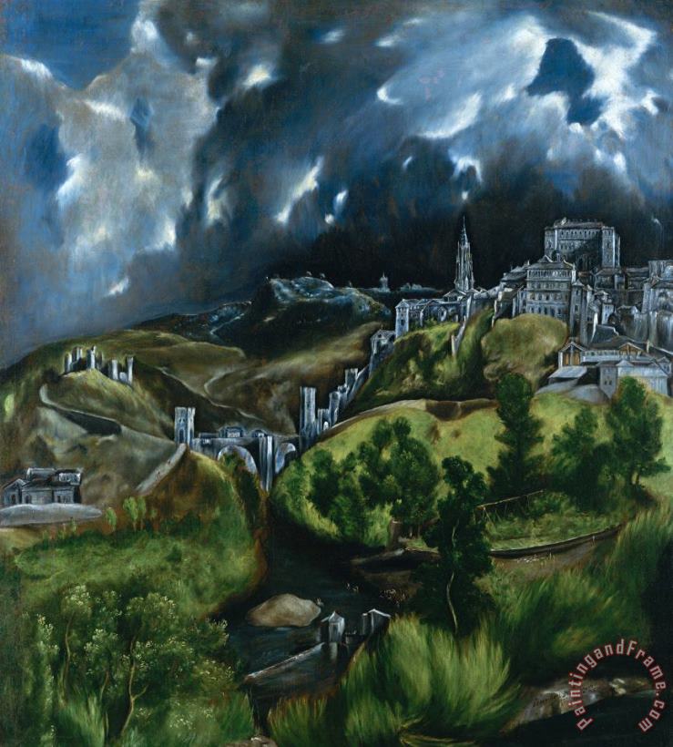 View of Toledo painting - Domenikos Theotokopoulos, El Greco View of Toledo Art Print