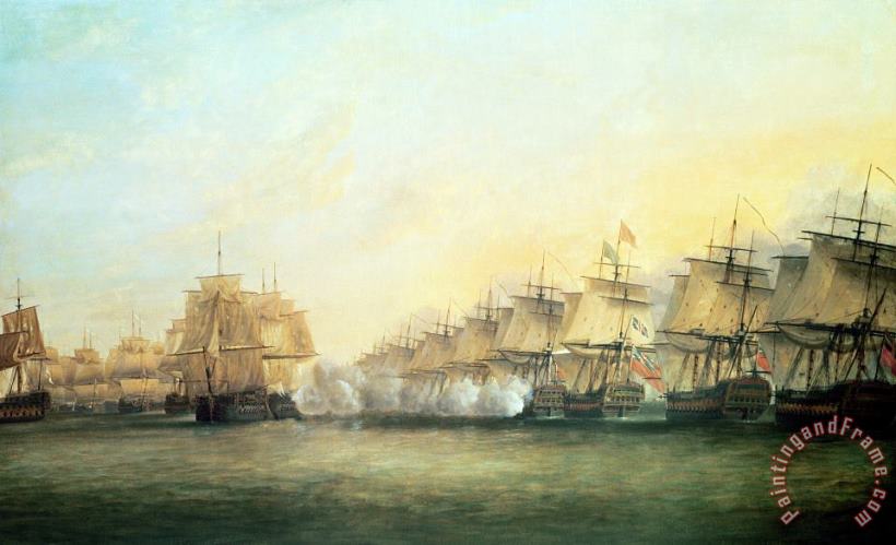 The fourth action off Trincomalee between the English and the French painting - Dominic Serres The fourth action off Trincomalee between the English and the French Art Print