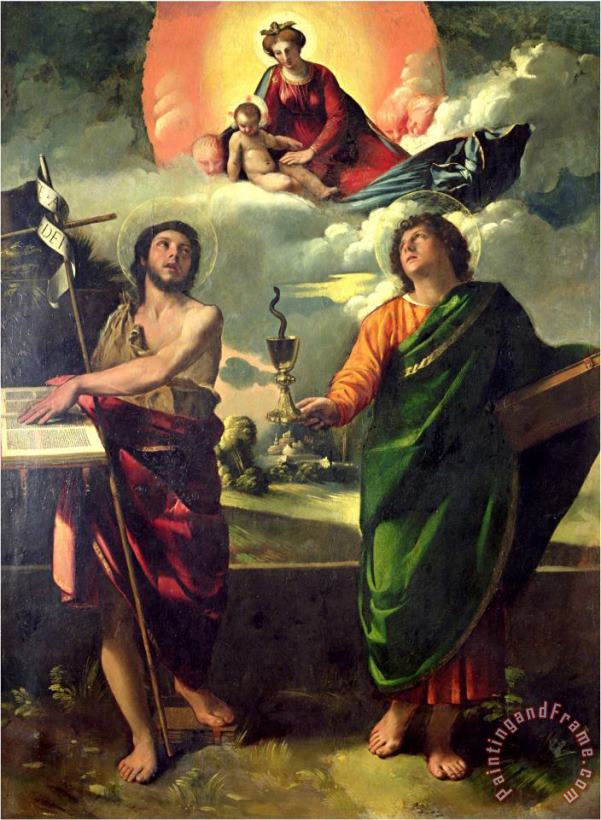 Dosso Dossi The Apparition of The Virgin to The Saints John The Baptist And St John The Evangelist Art Painting