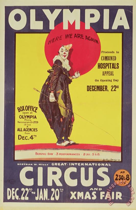 Dudley Hardy Bertram Mills circus poster Art Print