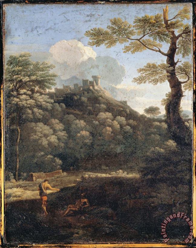 Dughet, Gaspard A Castle in a Wood Art Painting