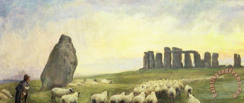 Returning Home  Stonehenge painting - Edgar Barclay Returning Home  Stonehenge Art Print