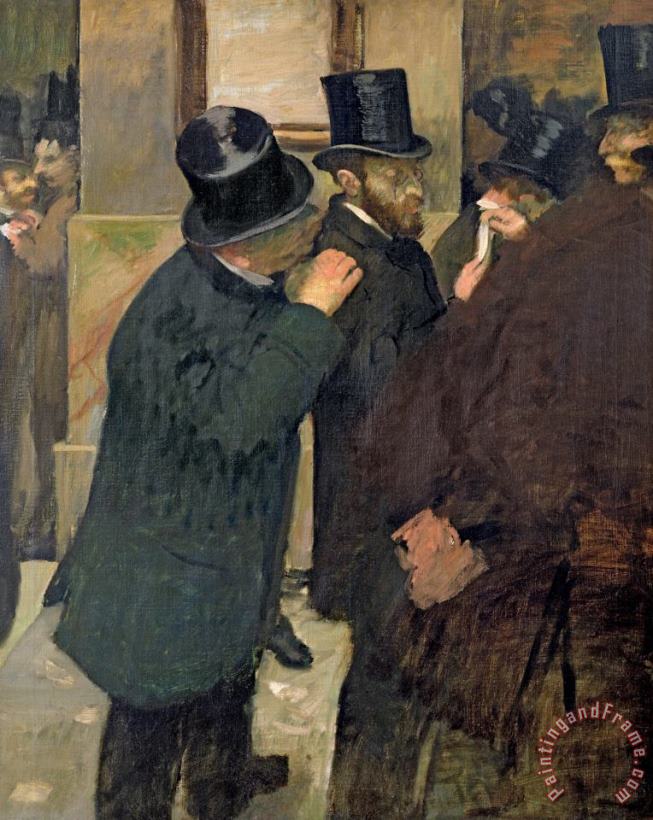 At the Stock Exchange painting - Edgar Degas At the Stock Exchange Art Print