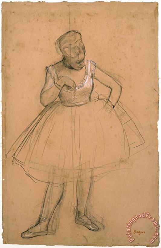 Edgar Degas Ballet Dancer Adjusting Her Costume Art Painting