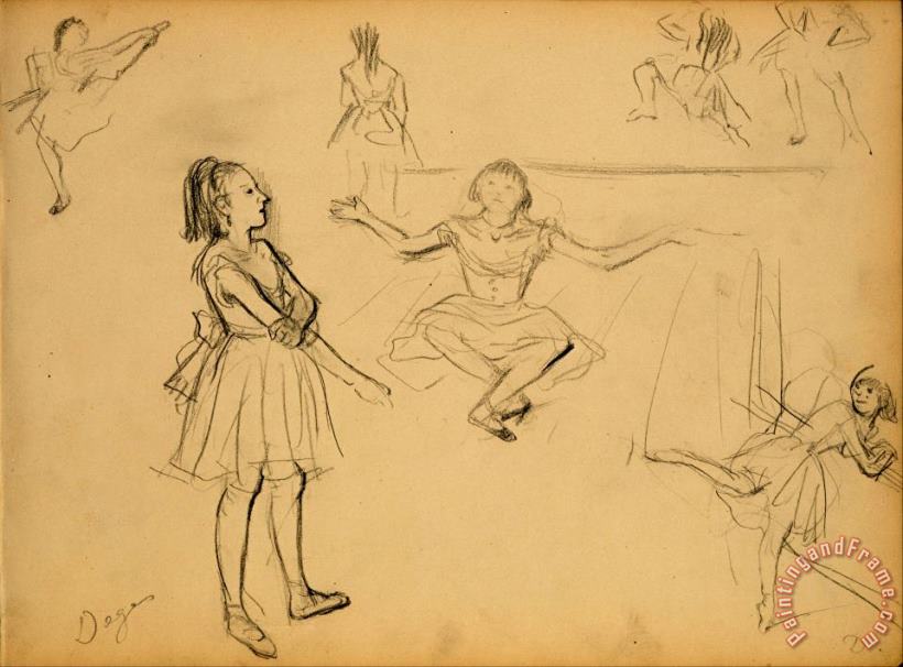 Edgar Degas Ballet Dancers Rehearsing Art Painting