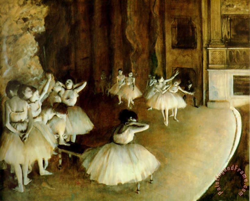 Edgar Degas Ballet Rehearsal on Stage Art Print