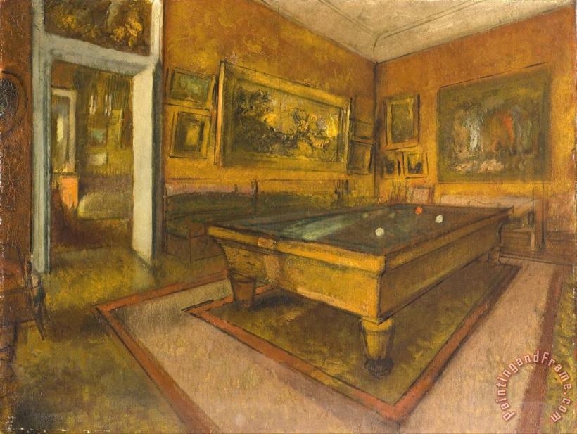 Billiard Room at Menil Hubert painting - Edgar Degas Billiard Room at Menil Hubert Art Print