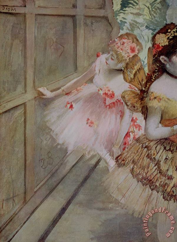 Edgar Degas Dancer Against A Stage Flat Art Print