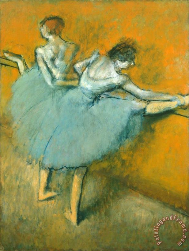 Dancers at The Barre painting - Edgar Degas Dancers at The Barre Art Print