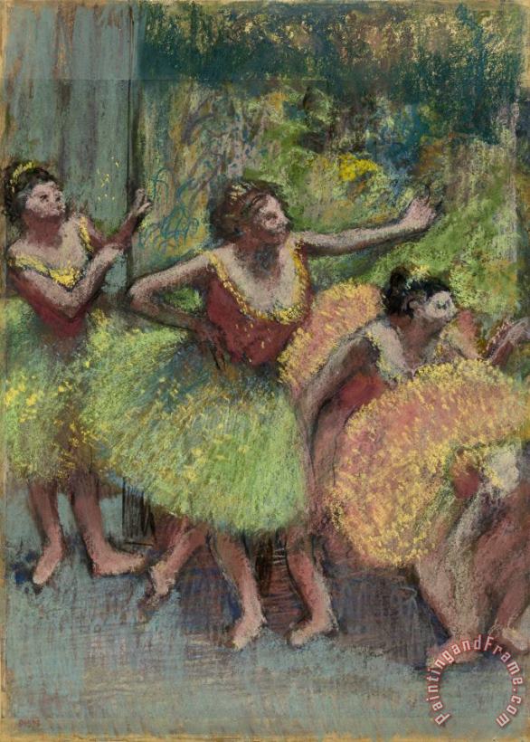 Dancers in Green And Yellow (danseuses Vertes Et Jaunes) painting - Edgar Degas Dancers in Green And Yellow (danseuses Vertes Et Jaunes) Art Print