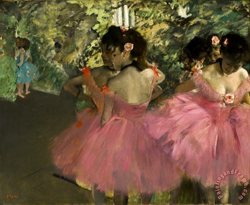 Edgar Degas Dancers in Pink Art Painting