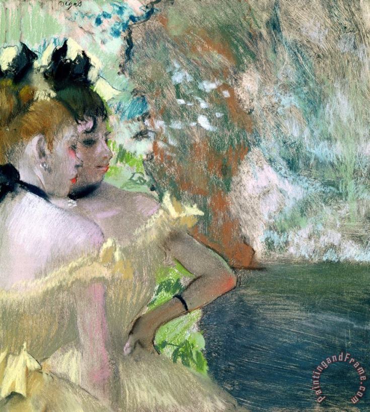 Dancers in The Wings (pastel on Paper) painting - Edgar Degas Dancers in The Wings (pastel on Paper) Art Print