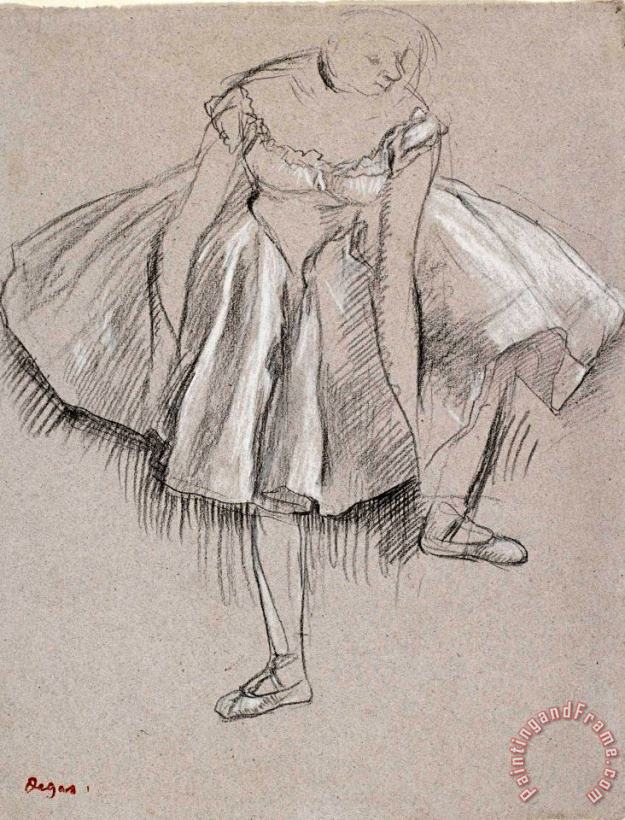 Edgar Degas Danseuse Rajustant Son Chausson Art Print