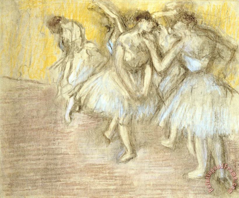 Five Dancers on Stage painting - Edgar Degas Five Dancers on Stage Art Print