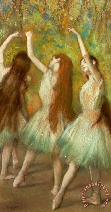 Green Dancers painting - Edgar Degas Green Dancers Art Print