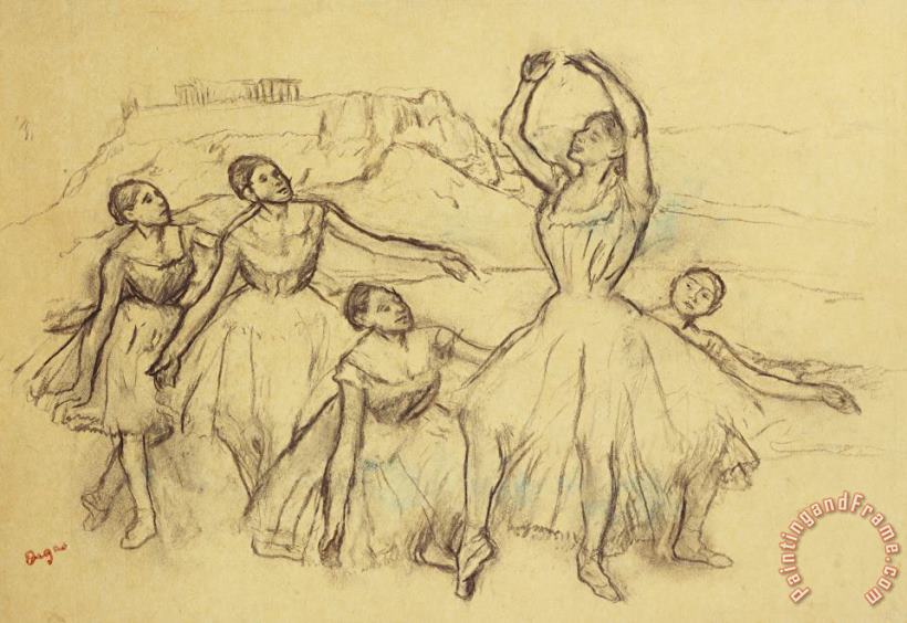 Group Of Dancers painting - Edgar Degas Group Of Dancers Art Print