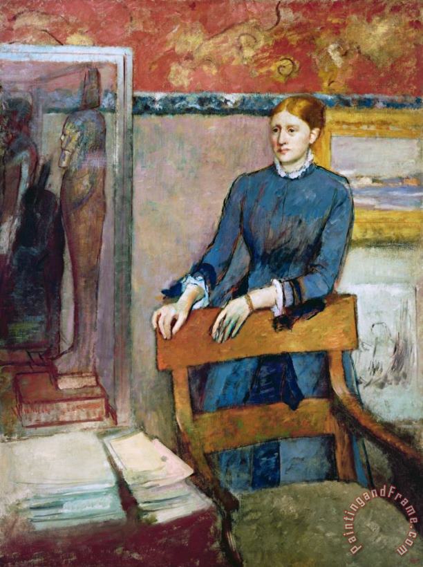 Helene Rouart in Her Father's Study painting - Edgar Degas Helene Rouart in Her Father's Study Art Print