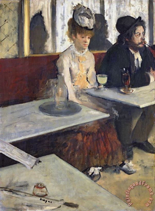 Edgar Degas In a Cafe Art Painting