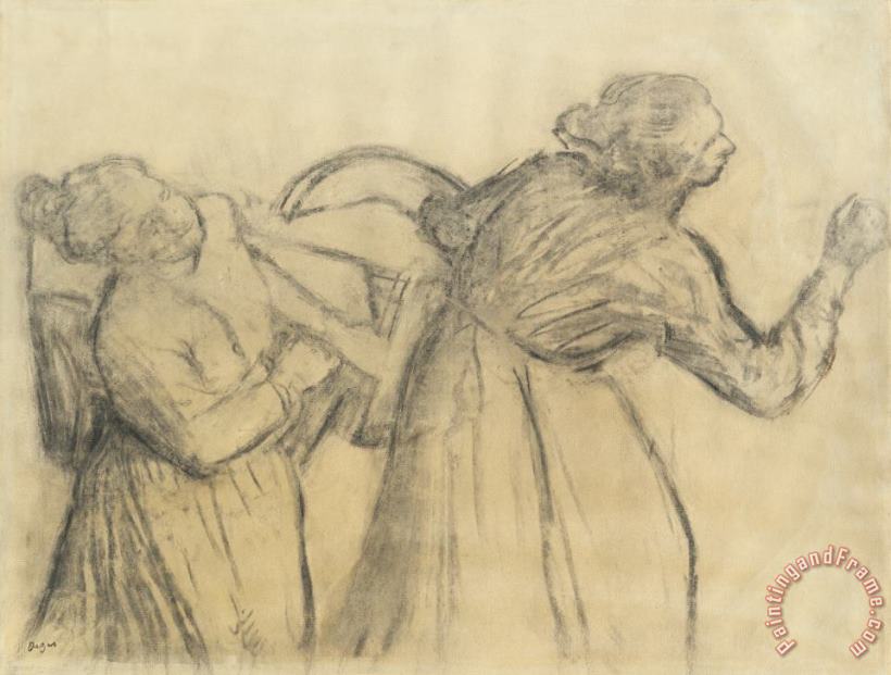 Laundress Carrying Linen painting - Edgar Degas Laundress Carrying Linen Art Print