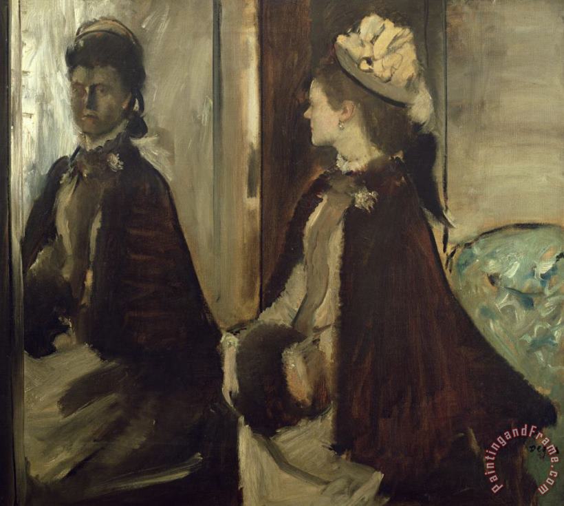 Madame Jeantaud in the mirror painting - Edgar Degas Madame Jeantaud in the mirror Art Print