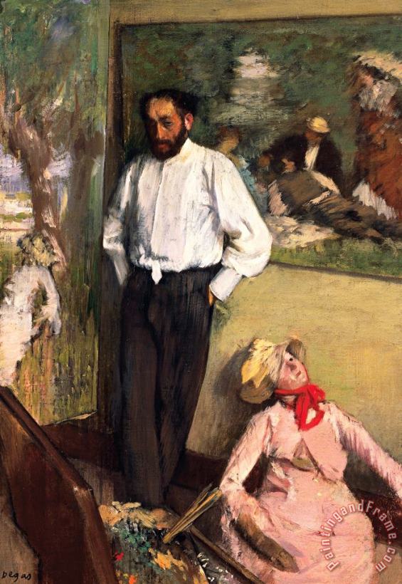 Edgar Degas Man And Puppet Art Painting