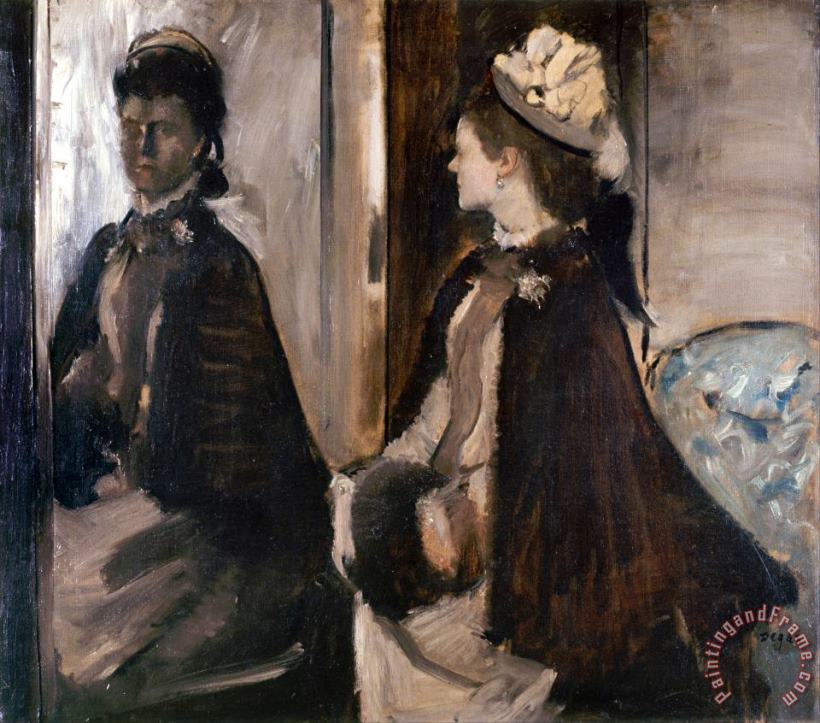 Mrs Jeantaud in The Mirror painting - Edgar Degas Mrs Jeantaud in The Mirror Art Print