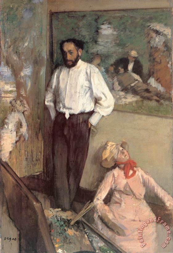 Edgar Degas Portrait of The Painter Henri Michellevy Art Painting