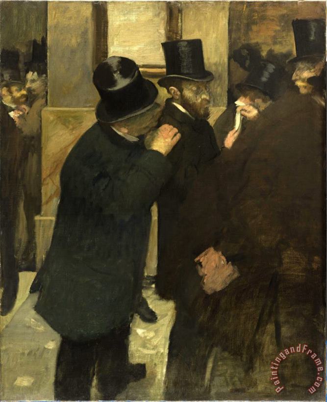 Portraits at The Stock Exchange painting - Edgar Degas Portraits at The Stock Exchange Art Print