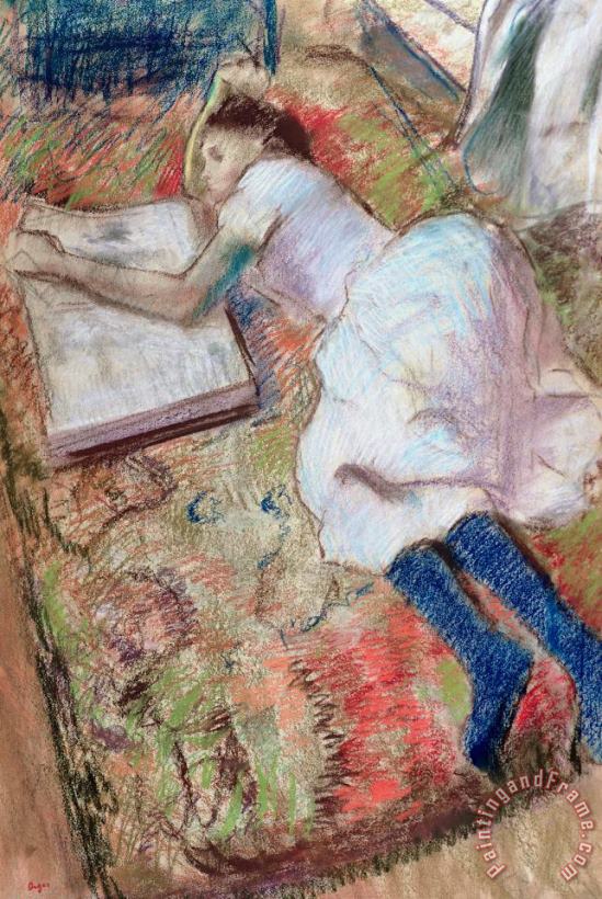 Edgar Degas Reader Lying Down Art Painting