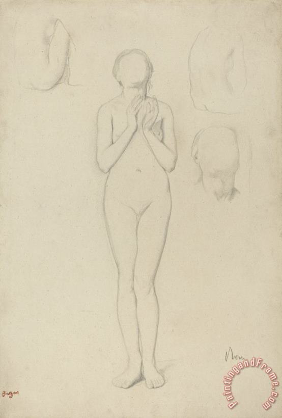 Study of a Female Nude painting - Edgar Degas Study of a Female Nude Art Print