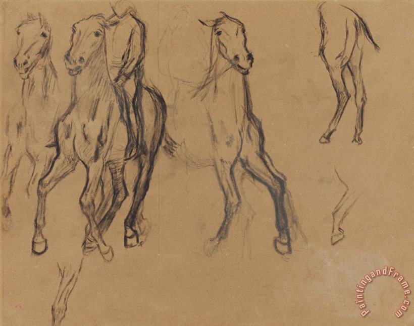 Edgar Degas Study of Horses Art Print