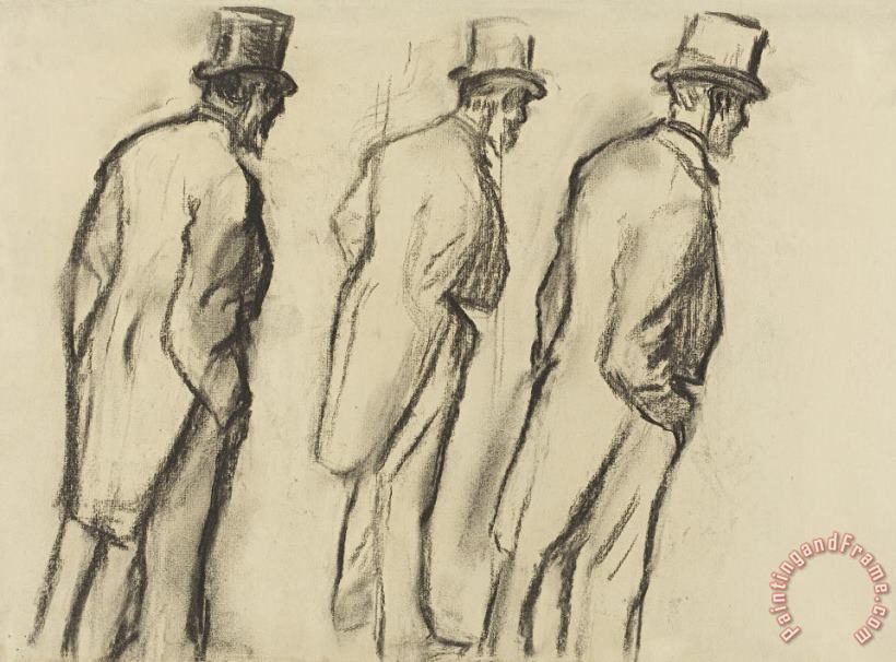 Edgar Degas Three Studies of Ludovic Halevy Standing Art Print