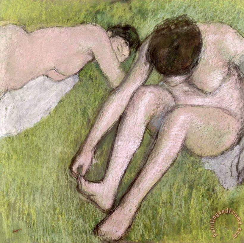 Edgar Degas Two Bathers on the Grass Art Painting